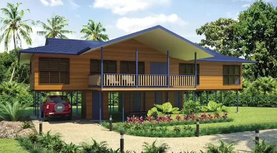 Bali Prefabricated Wooden Houses / ETC Home Beach Bungalows For Holiday Living