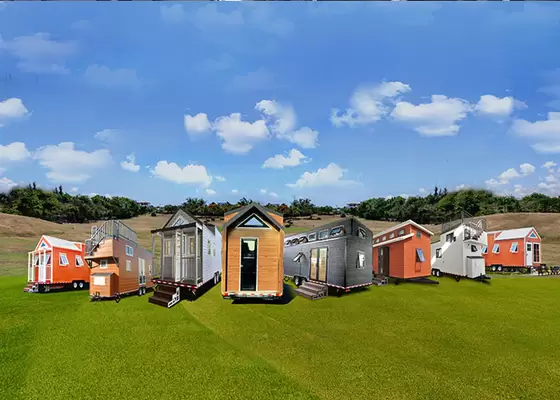 Camping Travel Trailer Integrated Prefabricated Tiny House Prefab Light Steel Frame House