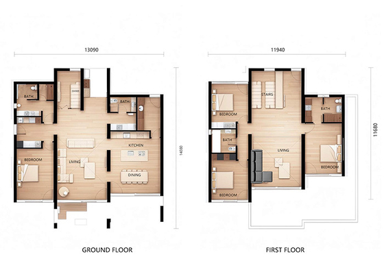 Hurricane-Proof Prefabricated House Villas With Double Glass PVC Sliding Windows And Steel Fascia Board Steel House Kits