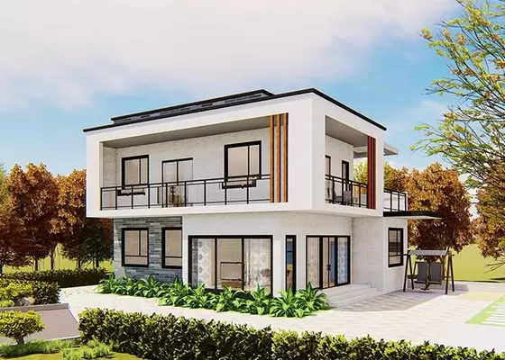 Quality Eco Friendly Prefabricated Light Steel Frame House Luxury Villa For Family