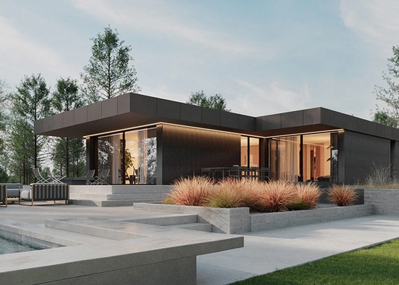 Luxury 4 Bedroom Pre Fabricated Villa Prefab House With Light Steel Frame House Ktis