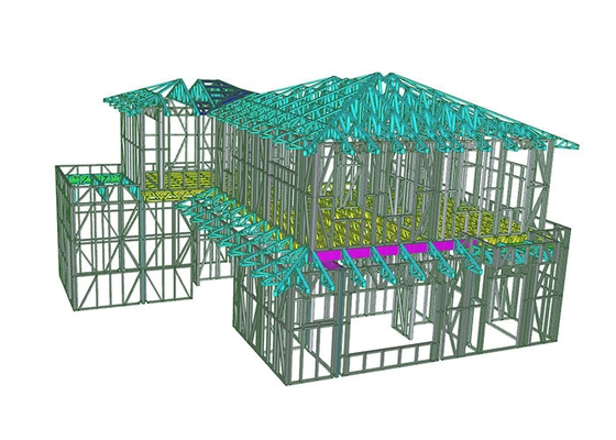 European Customized 2 Story Luxury Prefab Steel Frame Homes Built With Australian Standards