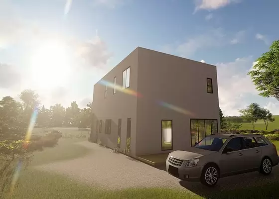 2-storey House for Family Light Steel Fame Prefabricated Home Easy to Assemble