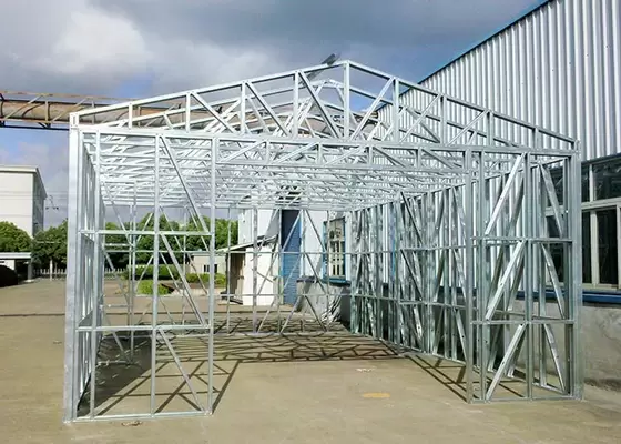 China White Moisture Proof Construction Steel Metal  Shelters / Car Sheds With Light Steel Frame