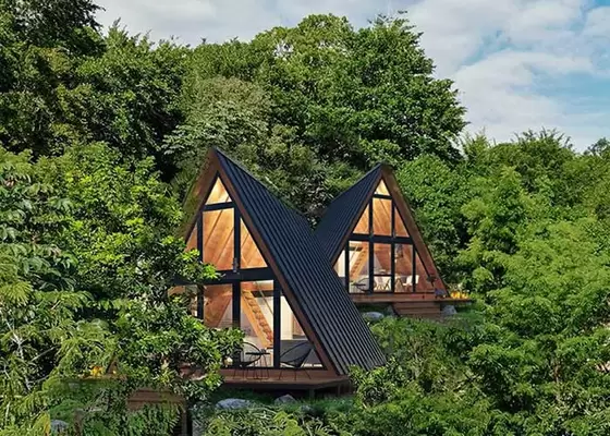 Australia Standard Light Steel Prefabricated Triangle Building With WPC Board Wall