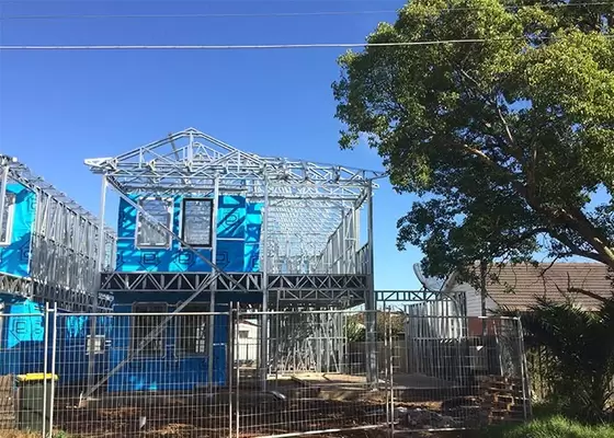 SAA Earthquake Proof Steel Prefab House Kits With Garage , ETC Yellow Pre House