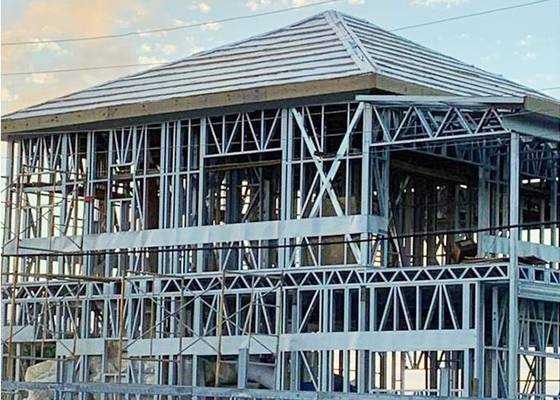 Bungalow Steel House / Prefabricated Steel Guest House / Two Bedroom House With Light Steel Frame Structure