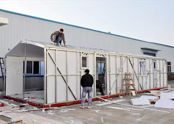 Fireproof Light Steel Frame Metal Prefab Car Shed With Steel Sheet Cladding Park home