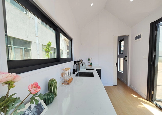 Prefab Light Steel Frame Trailer House On Wheels Sustainable Living Modular Home