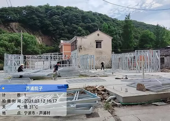 Steel Structural Prefab Retirement Center Typhoon Resistance Light Gauge Steel Bungalow