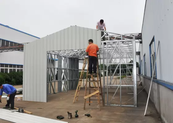 Light Gauge Steel Frame Prefabricated Metal Car Parking Sheds Low Cost Quick Assemble