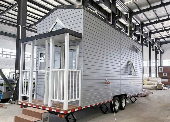 Ready Made Steel Frame Prefab Tiny House With Trailer On Wheels Little Houses For Sale