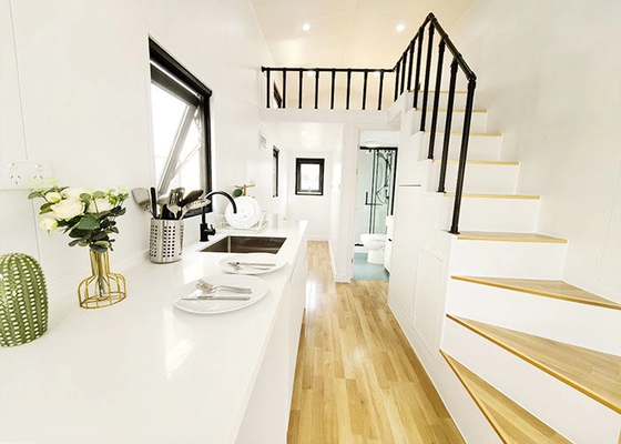 Expandable Mobile Tiny House On Wheels Prefab 2 Bedroom Cabin Ready Made Container