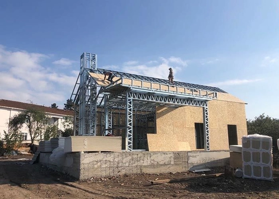 Modern Light Steel Frame House Kits With 3 Bedrooms NS/AS Prefab Light Steel Frame House