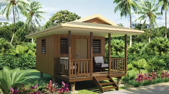 Bali Prefabricated Wooden Houses / ETC Home Beach Bungalows For Holiday Living