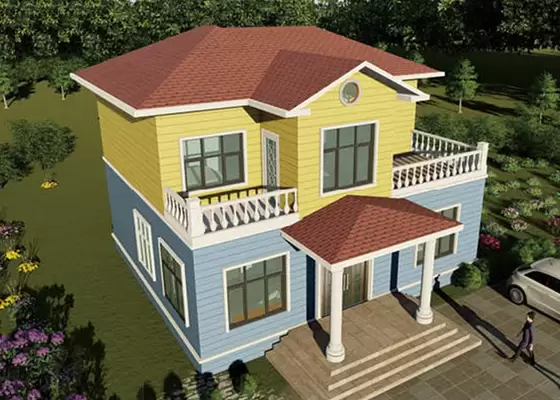 Classic Light Gauge Steel Residence Duplex Villa 2 Stories Chinese Style Design Homes