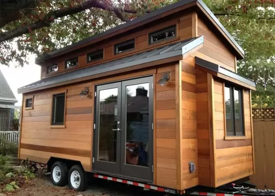 Prefab Tiny House Ready To Ship Made Steel Frame With Trailer On Wheels