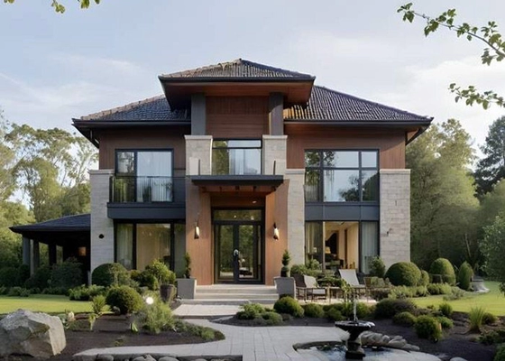 AS / US Lightweight Steel Luxury Prefabricated House Kits Luxury 4 Bedroom