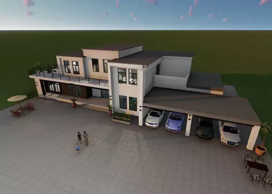 Garden Terrace Green Prefab Homes Double Deck Detached Prefab Light Steel Frame House