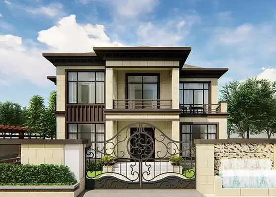 EU Prefabricated house Light Steel Framing 2-Storey Villa House For Living