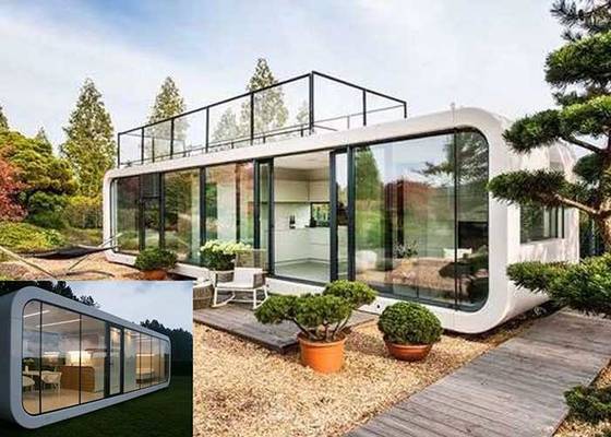 Aluminum Sliding Doors Prefab Cabin Prefabricated Bungalow Prefab Garden Studio Steel Frame Prefab Modular Homes