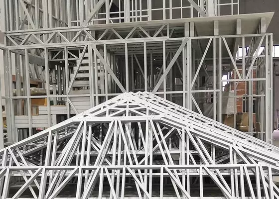 ICC EN-1090  Prefabricated Light Steel Framing 2 Storey Villa House With Big Windows