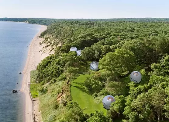 Light Steel Frame Prefab Bungalow Homes Tree Dome Hotel Cabin Garden House