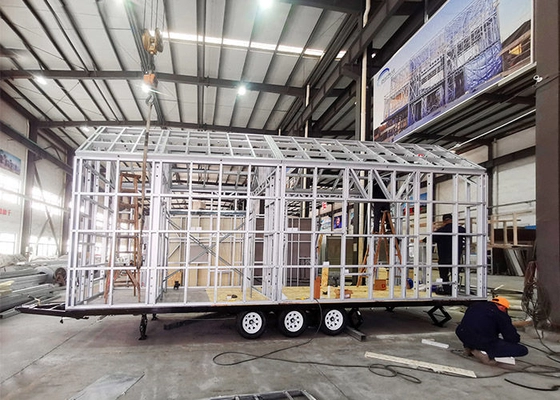 USA / NZ / AU Standard New Fancy Modular Home Tiny House On Trailer With Ligth Steel Frame