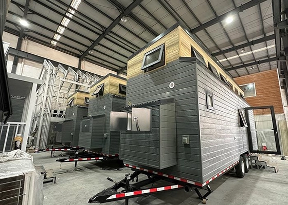 Modern Prefab Tiny Home With MDF Bathroom Door Shower Set White Interior Walls