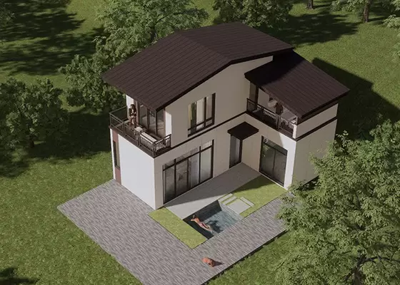 Luxury Modular Hotel Unit camping cabin Prefab Light Steel Frame House For Living