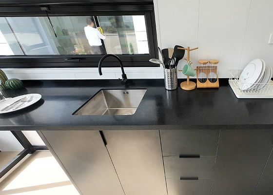 1 Bedroom 1 Bath 1 Kitchen 1 Living Prefabricated House Container Built On Trailer With Standing Seam Metal Cladding