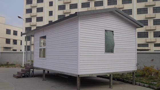 White Eco Friendly Prefabricated Mobile Homes / Light Steel Log Mobile Homes