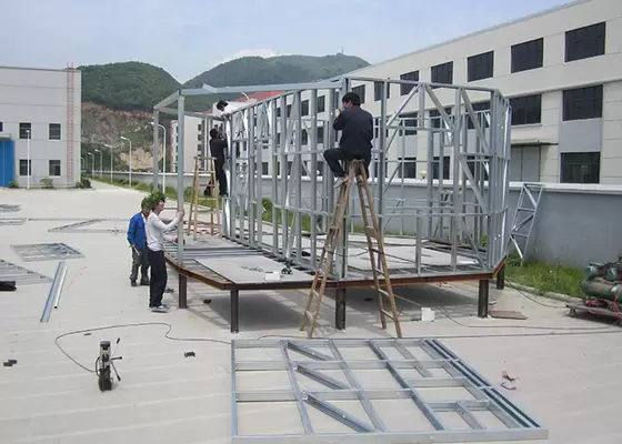 Light Steel Frame Prefab Bungalow Homes , Bungalow House With Big Window