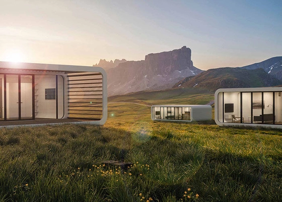 Luxury Cabin With Light Steel Frame Design, Prefab Hotel Unit Small Modular Homes