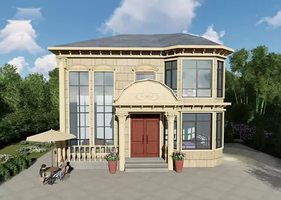 European Classic Villa Light Gauge Steel Truss Prefabricated House Villas 5 Bedroom