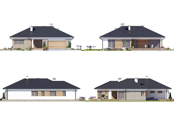 ICC-ES Prefabricated Luxury Villa Modular Homes With Light Steel Frame Fire Prevention