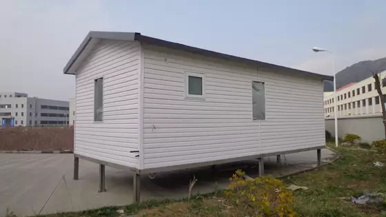 White Eco Friendly Prefabricated Mobile Homes / Light Steel Log Mobile Homes