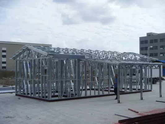 Wind Resistance Prefabricated Light Steel Frame Houses Foldable Mobile House / Steel Warehouse Storage