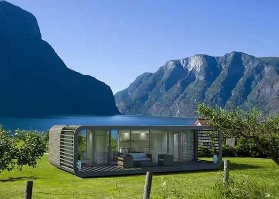 Aluminum Sliding Doors Prefab Cabin Prefabricated Bungalow Prefab Garden Studio Steel Frame Prefab Modular Homes