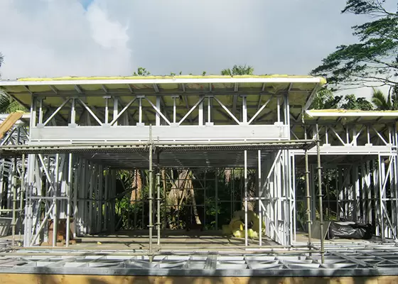 Office Prefab Bungalow Homes Light Gauge Steel Frame Material Energy Saving