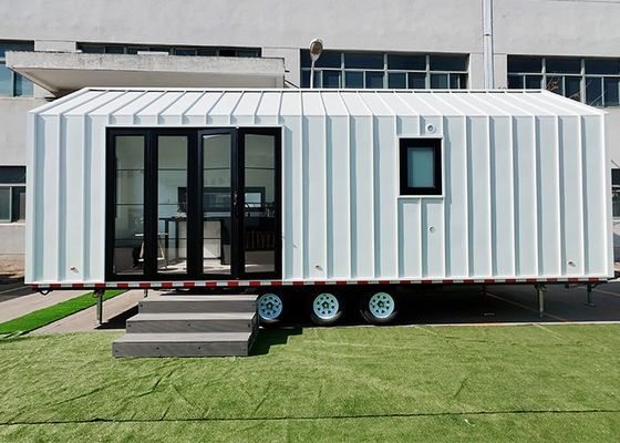 AS / US Prefabricated House Container Modern Design Tiny House Built On Trailer