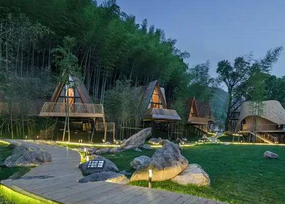 Prefab House Kits , Modern Light Steel Frame Bungalow，Holiday resort triangle house, mobile house,wooden house