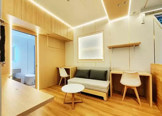 Prefab Light Steel Space Frame Tiny Building Portable House On Wheels