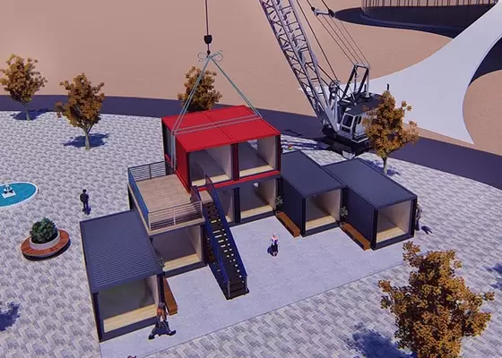 ISO 40HQ Modular Prefab Container Homes , Water Proof Shipping Containers Homes