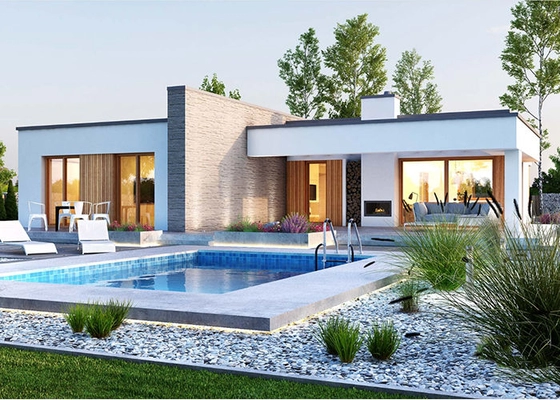 AU/NZ Standard Light Gauge Steel Villa Prefabricated Luxury Home Design