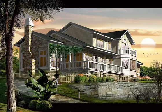 Waterproof Prefab Villa Prefabricated Houses Fireproof High Acoustic Insulation In Standard