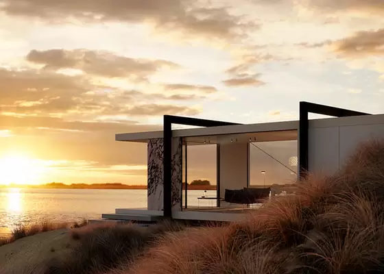 Prefab Light Steel Frame Overwater Bungalow Light Steel Frame House Dome Cabin House