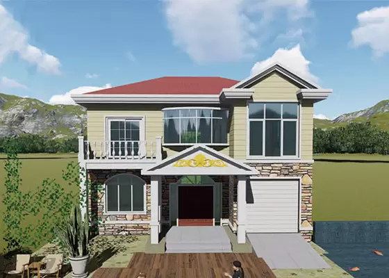 Luxury Prefabricated Villa Home | Light Steel Double-Deck Design With Thermal Insulation Material