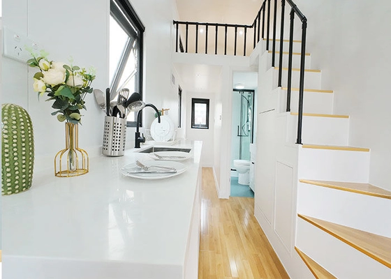 Expandable Mobile Tiny House On Wheels Prefab 2 Bedroom Cabin Ready Made Container