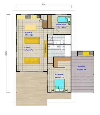 Light Steel Structure Australian Granny Flat / Foldable House With Light Weight